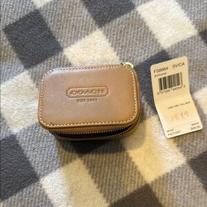 Coach Camel Leather Pill Box